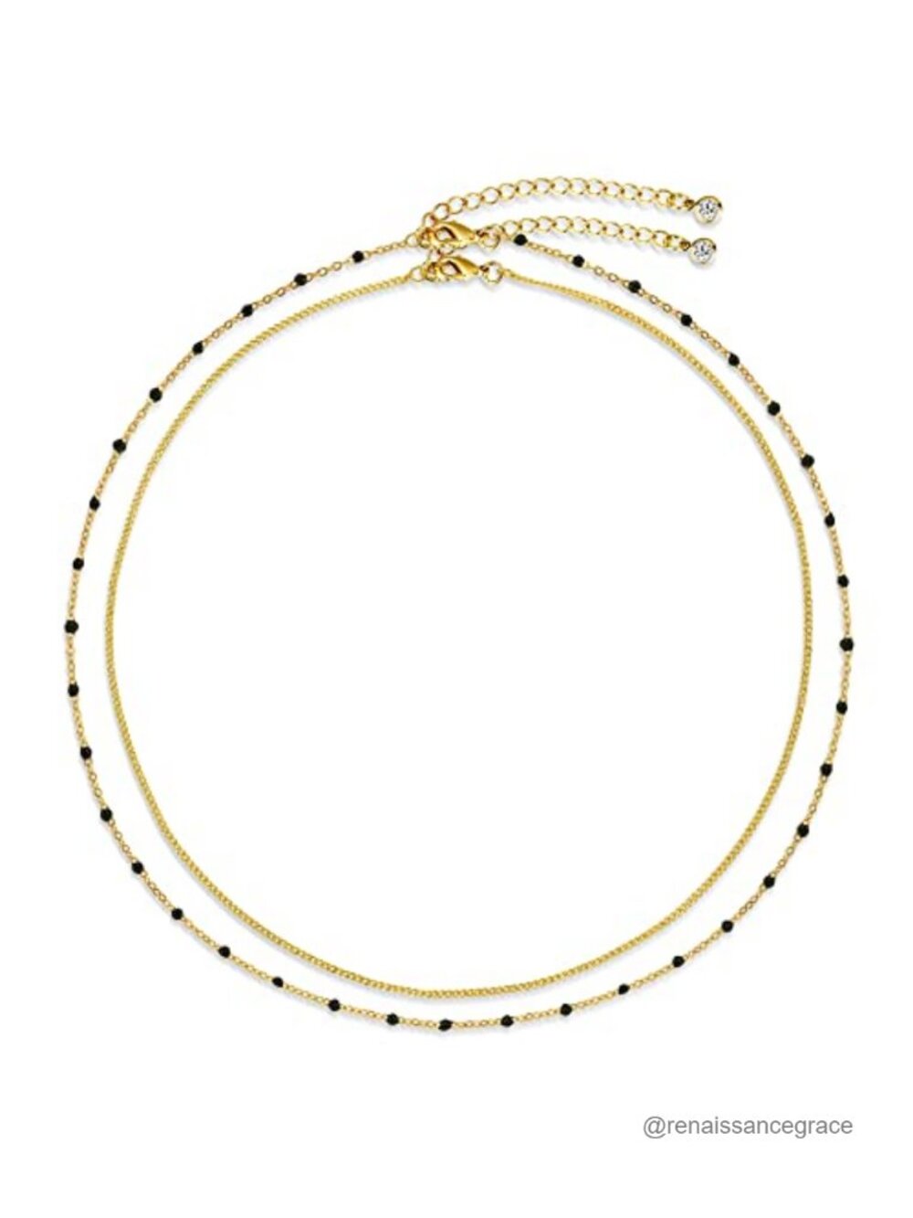 14k Gold Plated Dainty Layered Choker Necklace